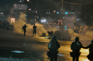 Photo of police using teargas in Ferguson