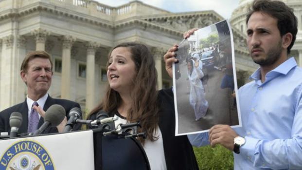 Photo-Don Beyer and siblings of Aya Hijazi at Press Conference